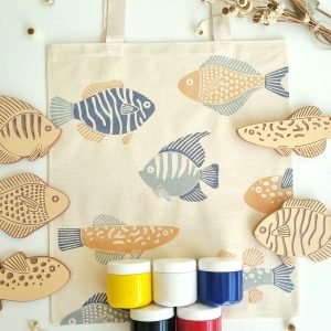 KIT INICIATE EN ESTAMPA! PECES + CURSO y TOTEBAG DE REGALO